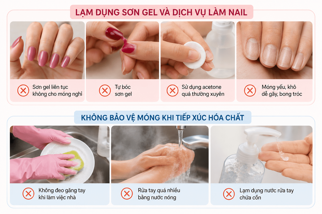 Những Sai Lầm Khi Chăm Sóc Móng Khiến Móng Yếu Và Dễ Hư Tổn