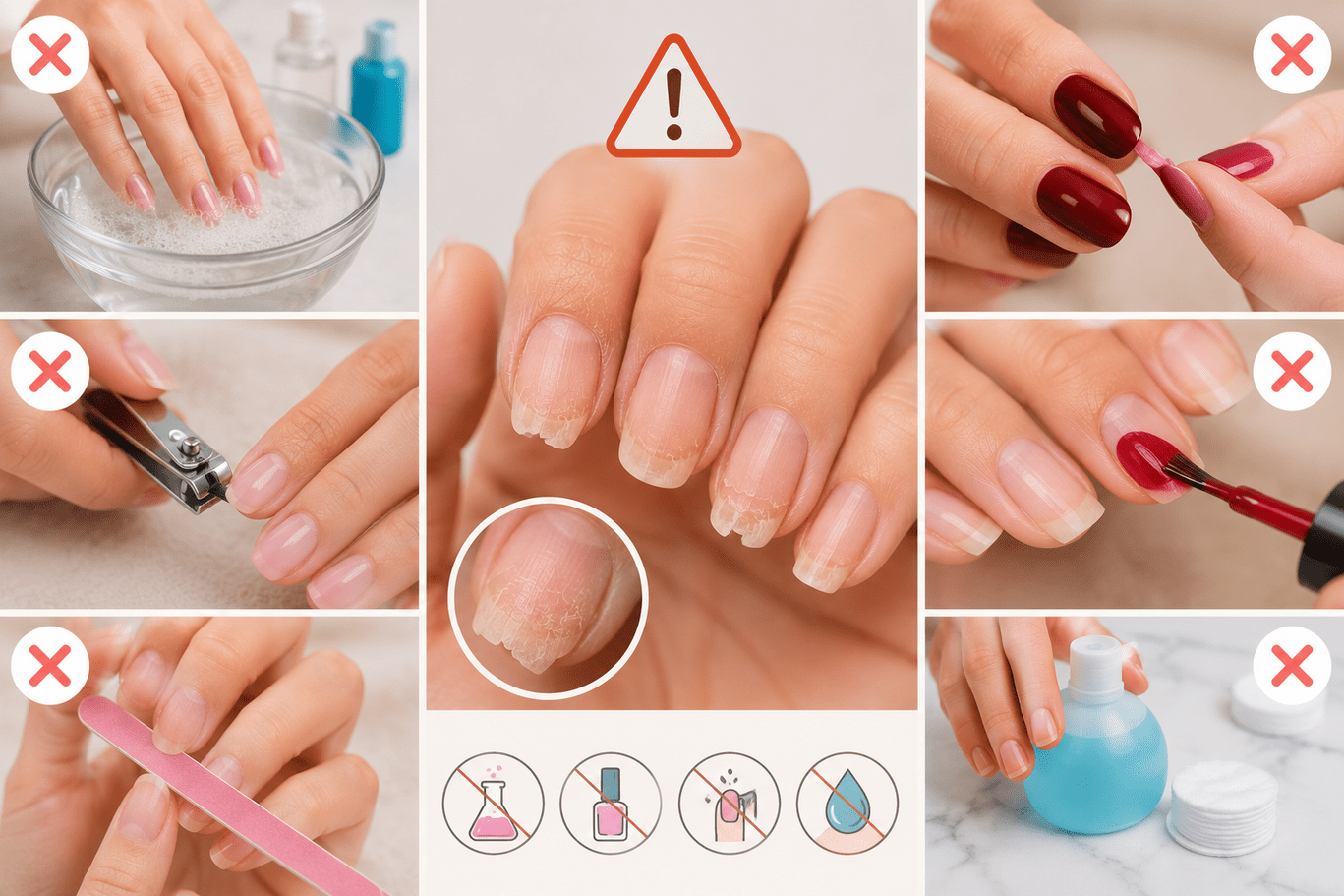 Những Sai Lầm Khi Chăm Sóc Móng Khiến Móng Yếu Và Dễ Hư Tổn
