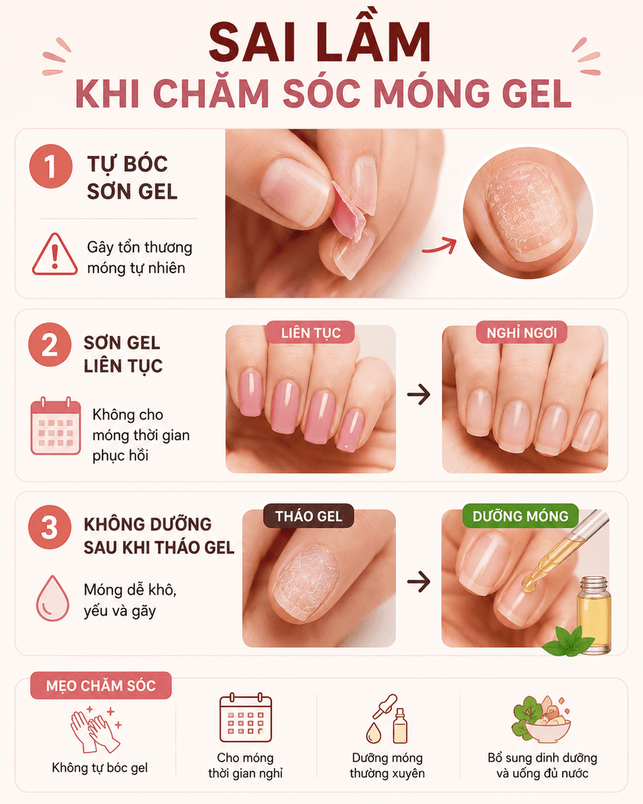 Cách Chăm Sóc Móng Sau Khi Sơn Gel Giúp Móng Bền Đẹp Lâu Dài